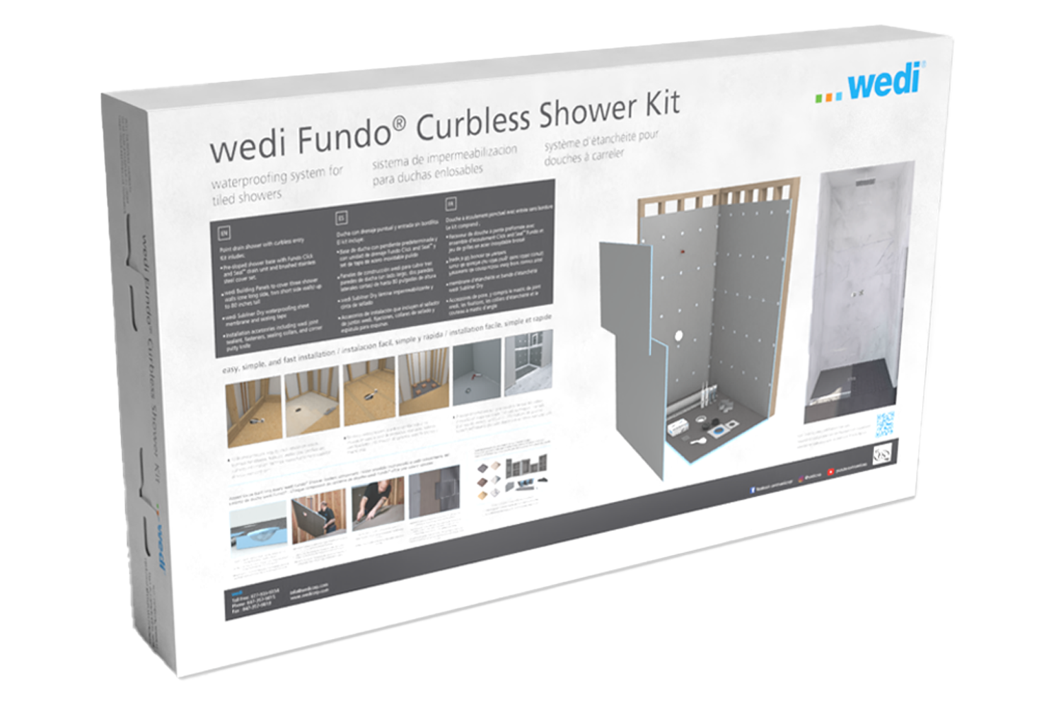 Fundo Curbless Kit Box_Large Curbless Shower kit
