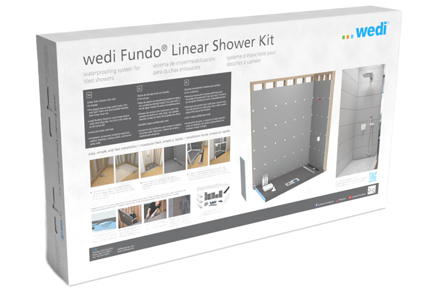 Fundo Linear Kit Box_Large Linear Shower Kit box